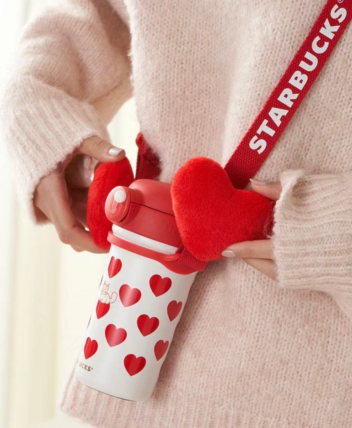 スターバックス中国2024バレンタイン ハート猫ステンレスボトル