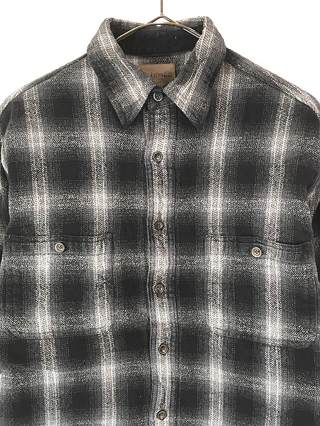 古着 00s St John's Bay ブラック オンブレ シャドー チェック ヘビー