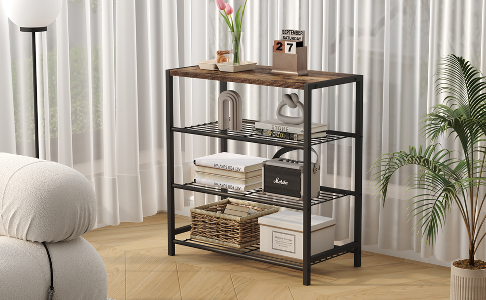 Amazon｜Potphieé シューズラック 靴棚 下駄箱 4段 幅60 スチール