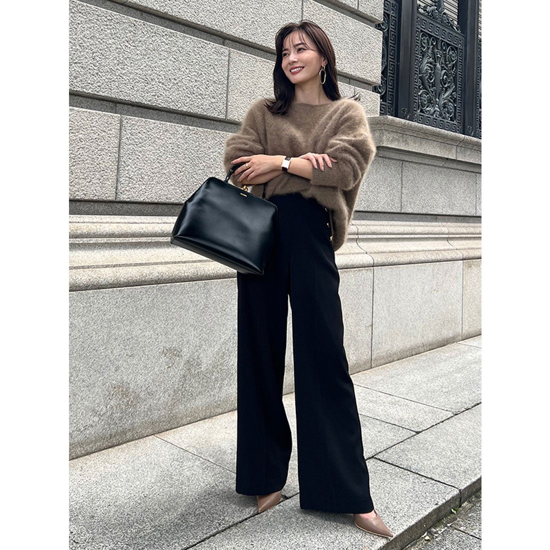 anuans センタープレステーパードパンツ anuans アニュアンス センター