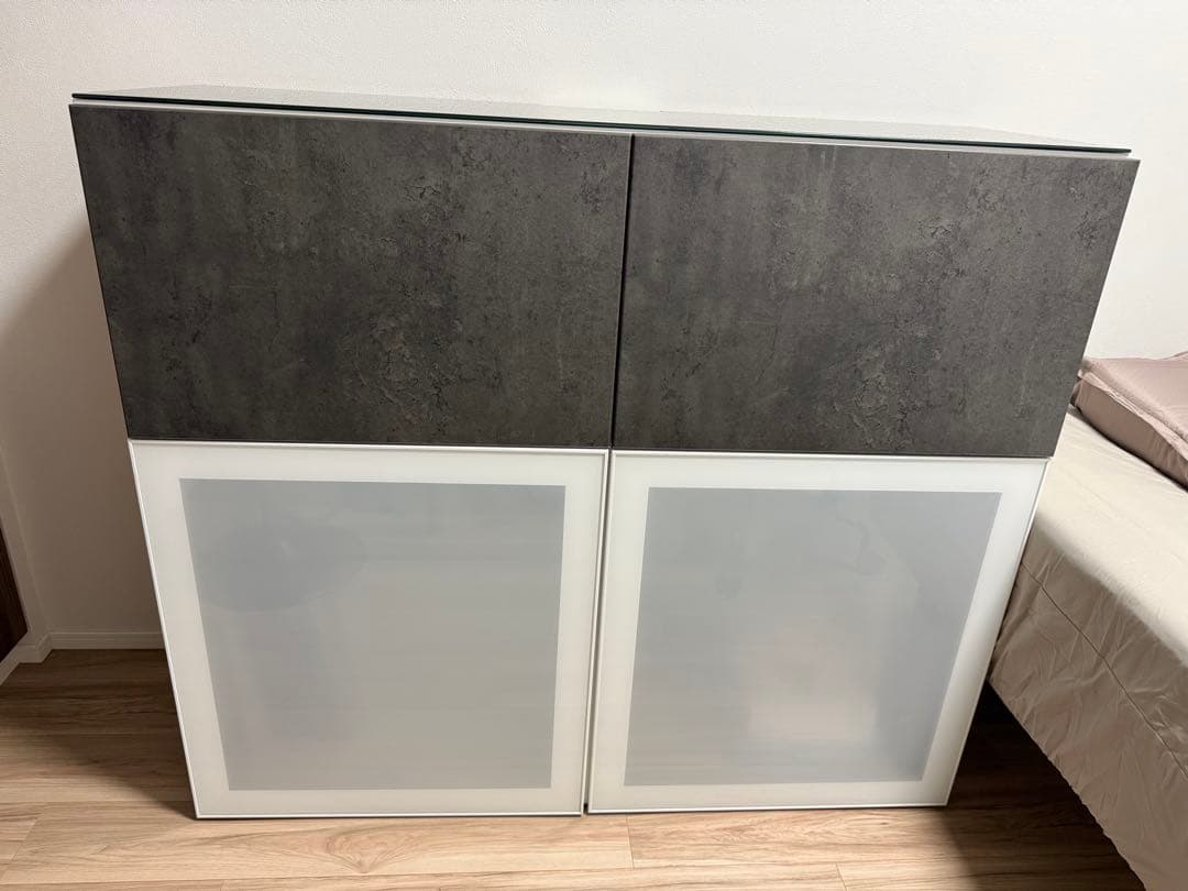 IKEA(イケア) BESTAモダン収納キャビネット グレー ホワイト BESTÅ ベストー 壁取り付け式キャビネットコンビネーション, ホワイト